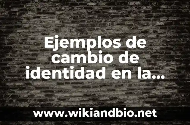 Ejemplos de cambio de identidad en la materia