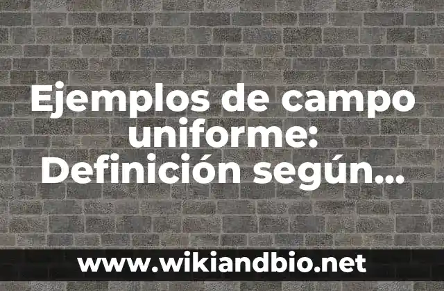 Ejemplos de campo uniforme: Definición según Autor, qué es, Concepto