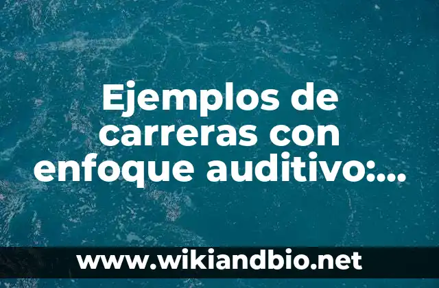 Ejemplos de carreras con enfoque auditivo: Definición según Autor, qué es, Concepto y Significado