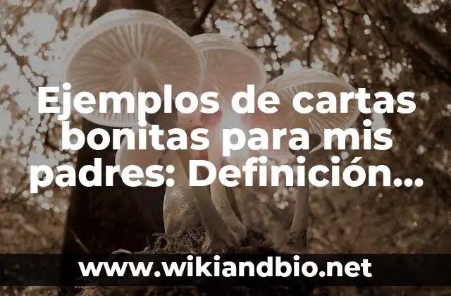 Ejemplos de cartas bonitas para mis padres: Definición según Autor, qué es, Concepto y Significado