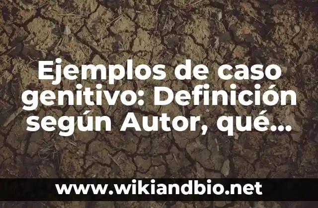Ejemplos de caso genitivo: Definición según Autor, qué es, Concepto