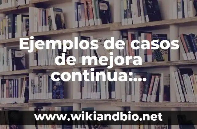 Ejemplos de casos de mejora continua