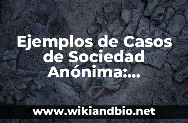 Ejemplos de Casos de Sociedad Anónima