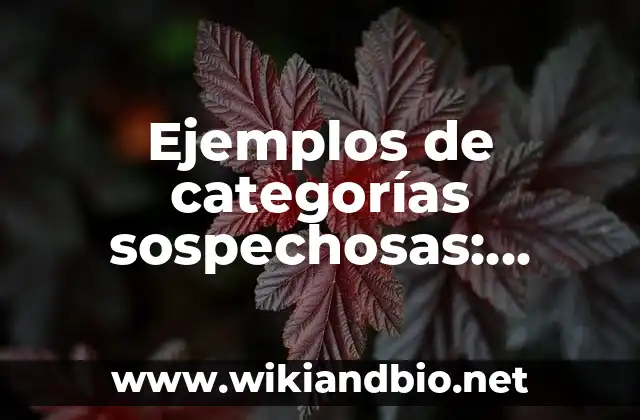 Ejemplos de categorías sospechosas: Definición según Autor, ¿qué es?