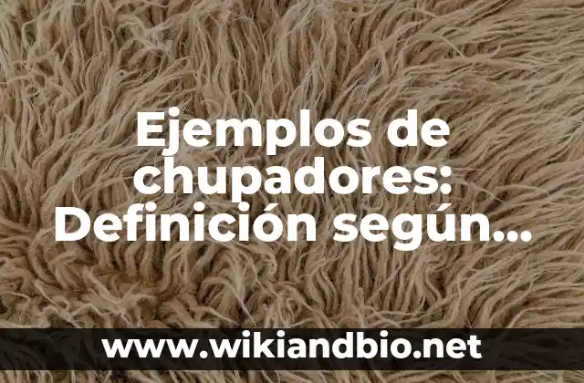 Ejemplos de chupadores: Definición según Autor, qué es, Concepto
