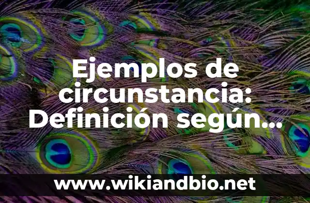 Ejemplos de circunstancia: Definición según Autor, qué es, Concepto y Significado