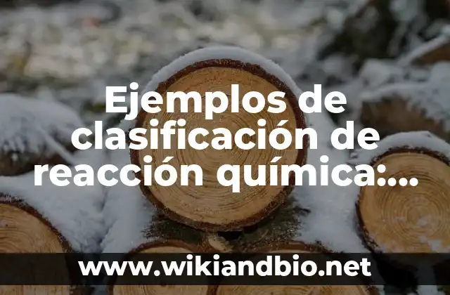 Ejemplos de clasificación de reacción química: Definición según Autor, qué