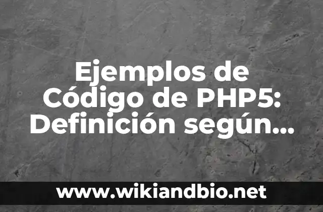 Ejemplos de Código de PHP5