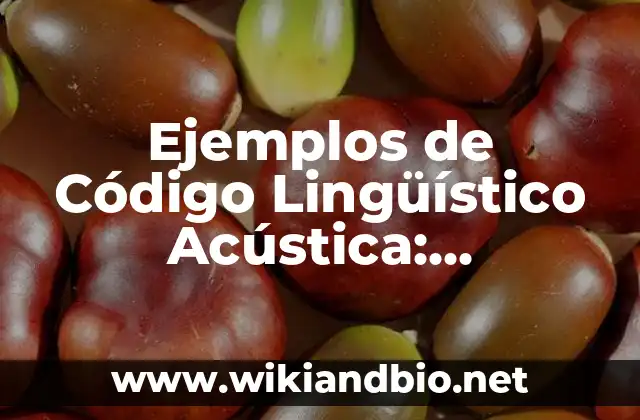 Ejemplos de Código Lingüístico Acústica: Definición según Autor, qué es, Concepto y Significado