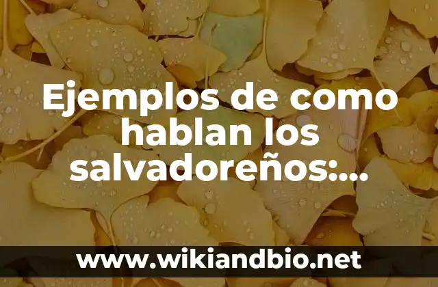 Ejemplos de como hablan los salvadoreños: Definición según Autor, ¿qué es?