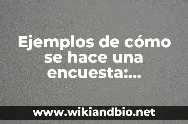 Ejemplos de cómo se hace una encuesta