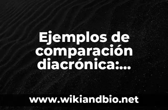 Ejemplos de comparación diacrónica: Definición según Autor, qué es, Concepto y Significado