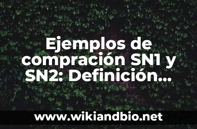 Ejemplos de compración SN1 y SN2: Definición según Autor, qué es, Concepto