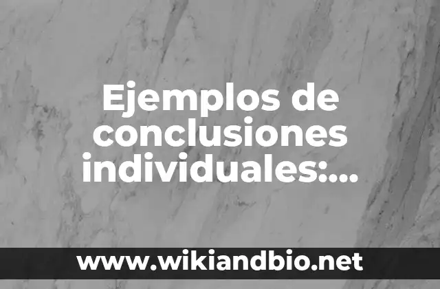 Ejemplos de conclusiones individuales