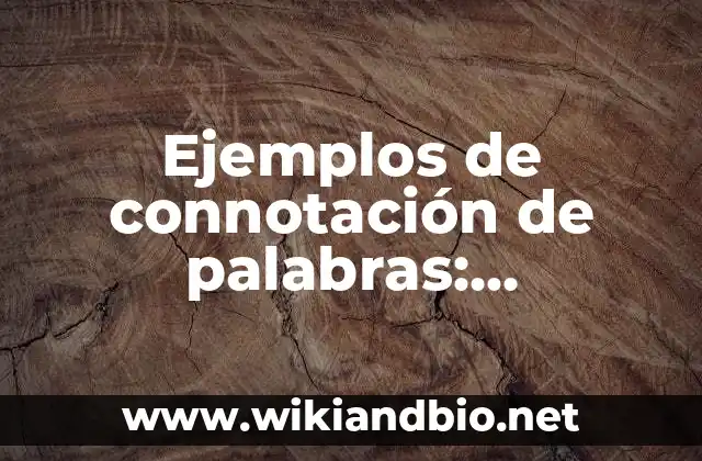 Ejemplos de connotación de palabras