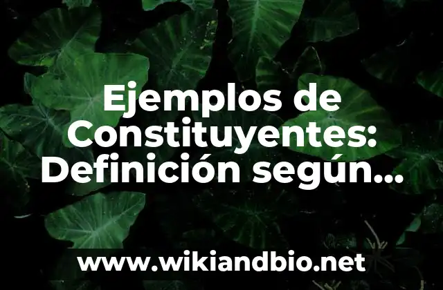 Ejemplos de Constituyentes: Definición según Autor, qué es, Concepto