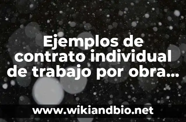 Ejemplos de contrato individual de trabajo por obra determinada: Definición