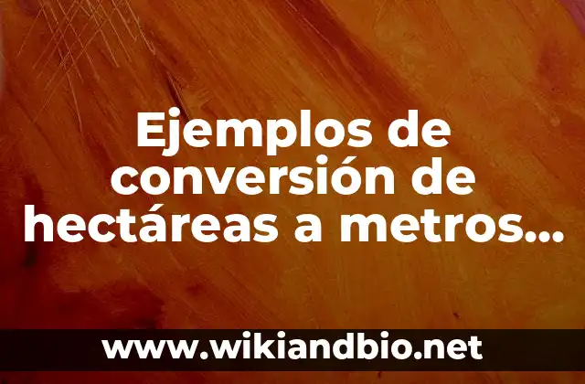 Ejemplos de conversión de hectáreas a metros cuadrados: Definición según