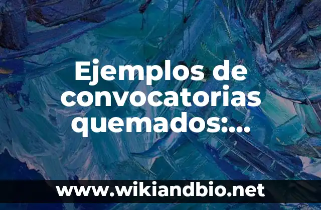 Ejemplos de convocatorias quemados: Definición según Autor, qué es, Concepto y Significado