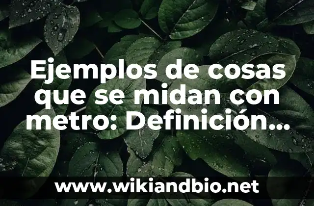 Ejemplos de cosas que se midan con metro: Definición según Autor, ¿qué es?
