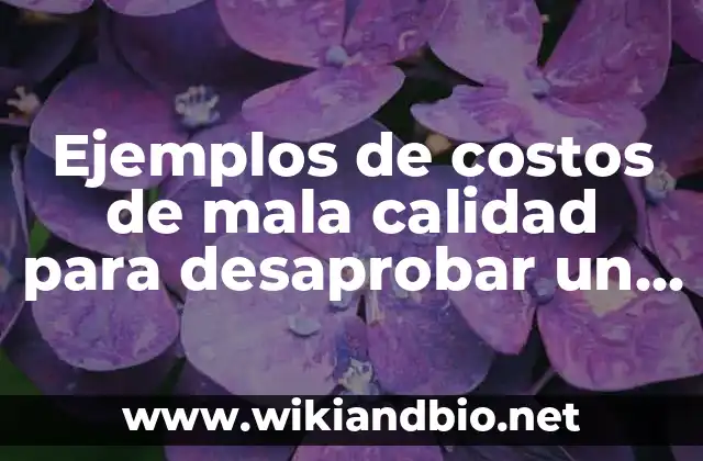 Ejemplos de costos de mala calidad para desaprobar un curso: Definición