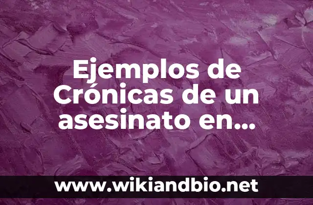 Ejemplos de Crónicas de un asesinato en México: Definición según Autor, qué