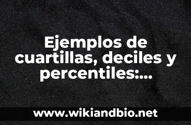 Ejemplos de cuartillas, deciles y percentiles: Definición según Autor, qué