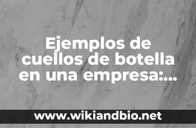 Ejemplos de cuellos de botella en una empresa: Definición según Autor, qué es, Concepto y Significado