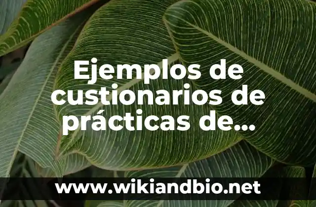 Ejemplos de custionarios de prácticas de observación