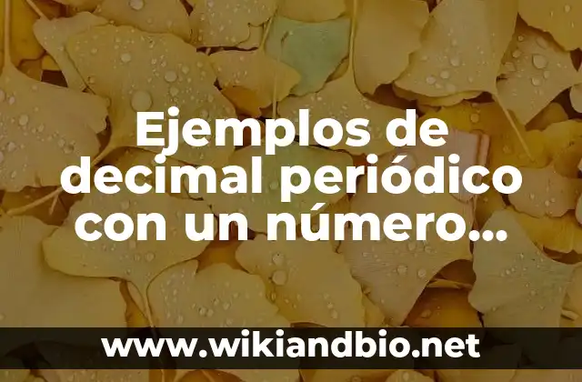 Ejemplos de decimal periódico con un número distinto