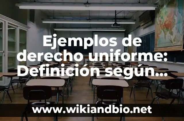 Ejemplos de derecho uniforme: Definición según Autor, qué es, Concepto