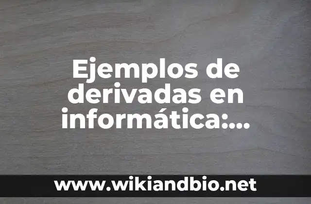 Ejemplos de derivadas en informática: Definición según Autor, qué es, Concepto y Significado