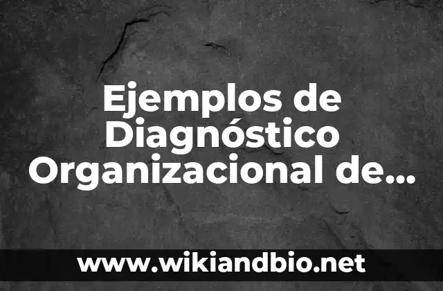 Ejemplos de Diagnóstico Organizacional de una Empresa: Definición según