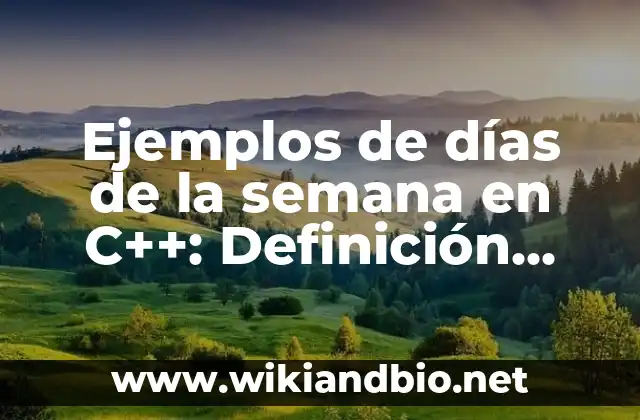Ejemplos de días de la semana en C++: Definición según Autor, ¿qué es?
