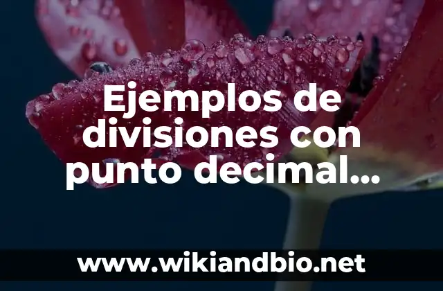 Ejemplos de divisiones con punto decimal adentro
