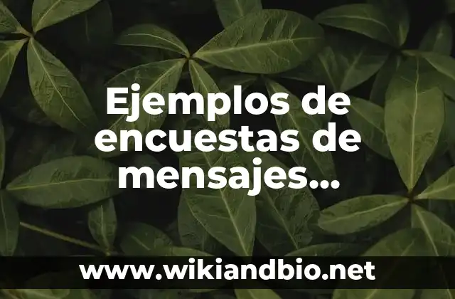Ejemplos de encuestas de mensajes publicitarios: Definición según Autor