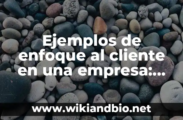 Ejemplos de enfoque al cliente en una empresa: Definición según Autor, qué