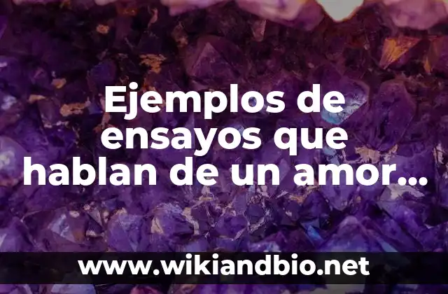 Ejemplos de ensayos que hablan de un amor imposible: Definición según