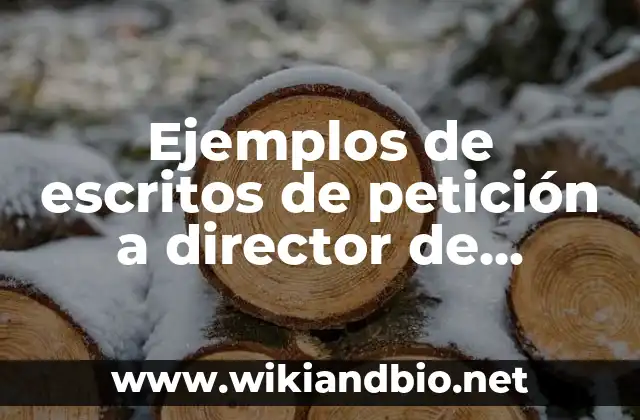 Ejemplos de escritos de petición a director de escuela primaria: Definición