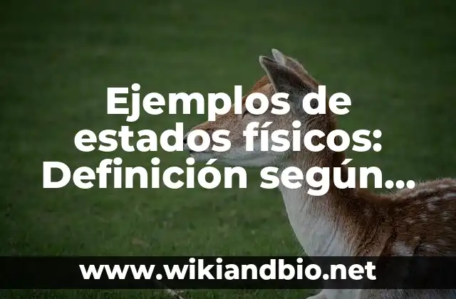 Ejemplos de estados físicos: Definición según Autor, qué es, Concepto
