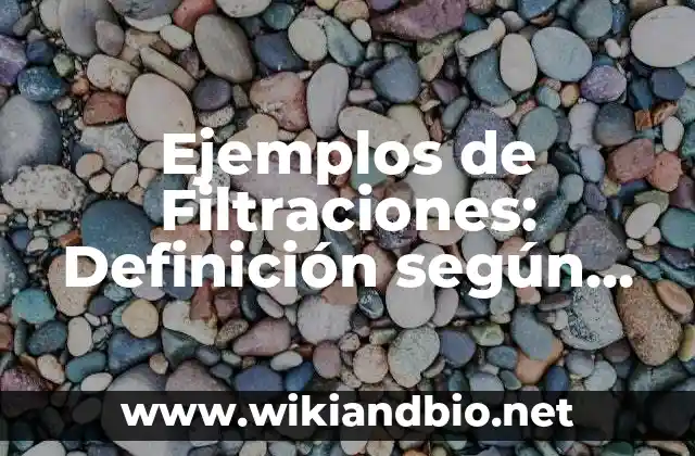 Ejemplos de Filtraciones: Definición según Autor, qué es, Concepto