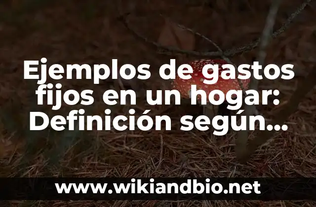 Ejemplos de gastos fijos en un hogar: Definición según Autor, ¿qué es?