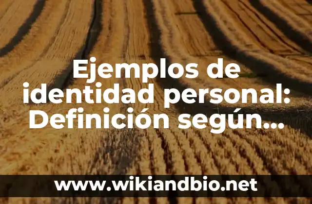 Ejemplos de identidad personal