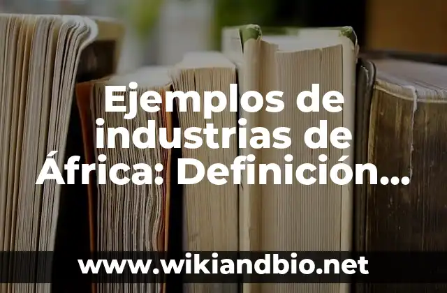 Ejemplos de industrias de África: Definición según Autor, qué es, Concepto