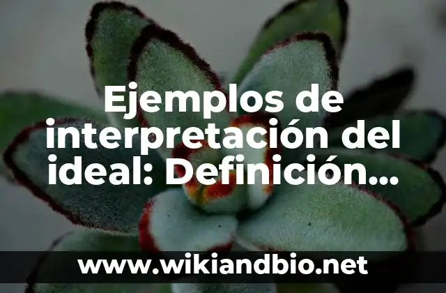 Ejemplos de interpretación del ideal: Definición según Autor, ¿qué es?