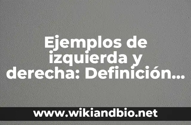 Ejemplos de izquierda y derecha: Definición según Autor, qué es, Concepto