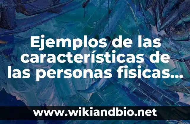Ejemplos de las características de las personas fisicas contabilidad