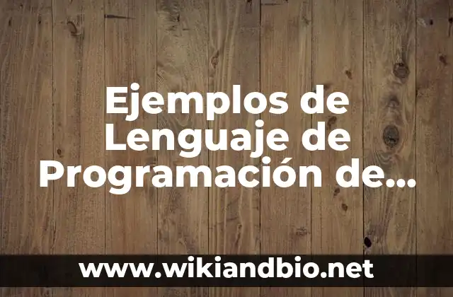 Ejemplos de Lenguajes de Programación de Computadoras