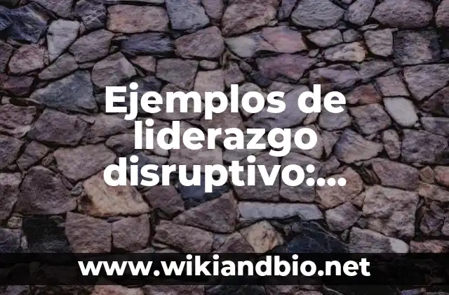 Ejemplos de liderazgo disruptivo: Definición según Autor, qué es, Concepto y Significado