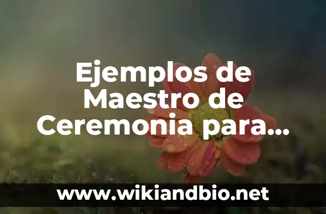 Ejemplos de Maestro de Ceremonia para Recepción de una Boda: Definición